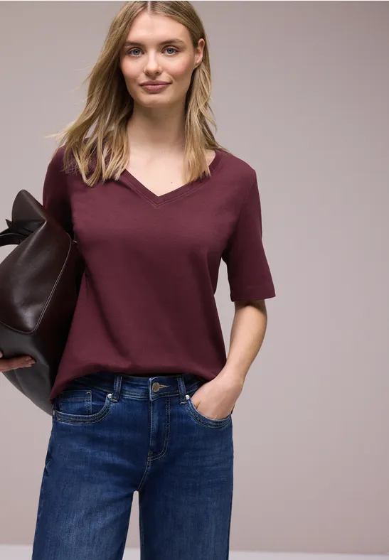 T-shirt de base truffle red