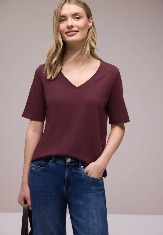 T-shirt de base truffle red