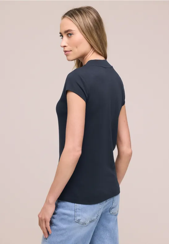 Basic Shirt met Schildpadhals shadowed navy