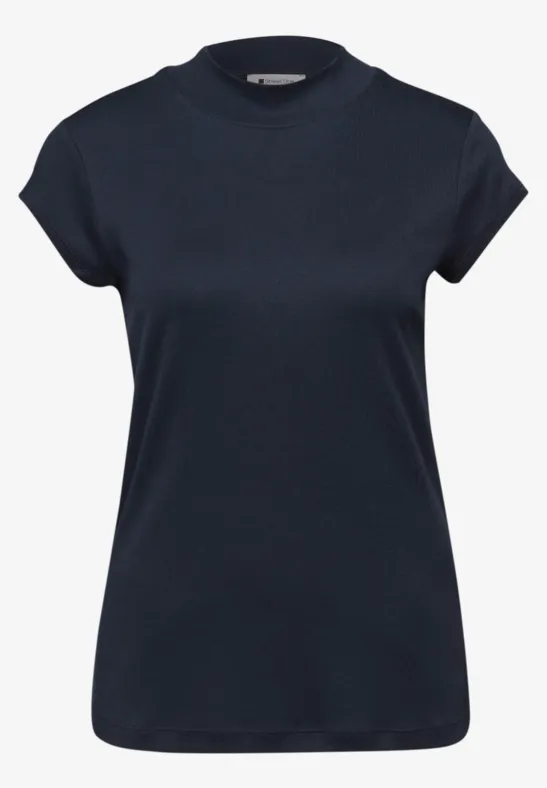 Basic Shirt met Schildpadhals shadowed navy
