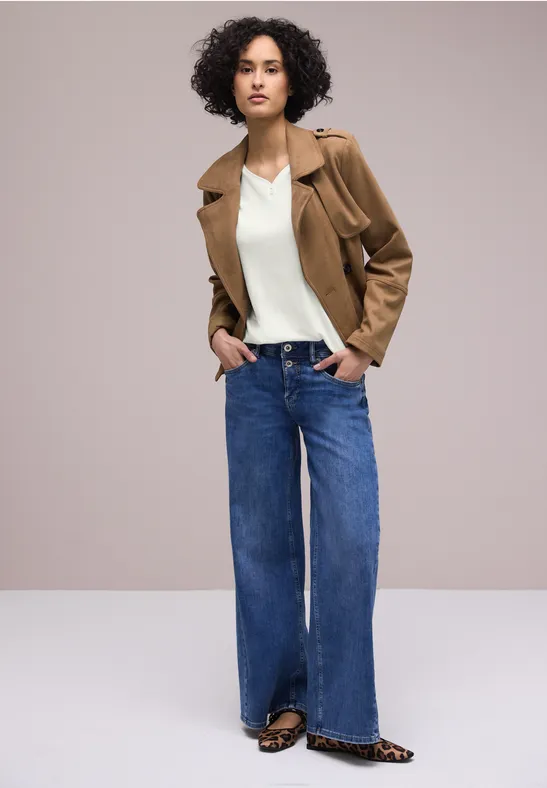 Ärmelloses Shirt mit Knopfdetail off white