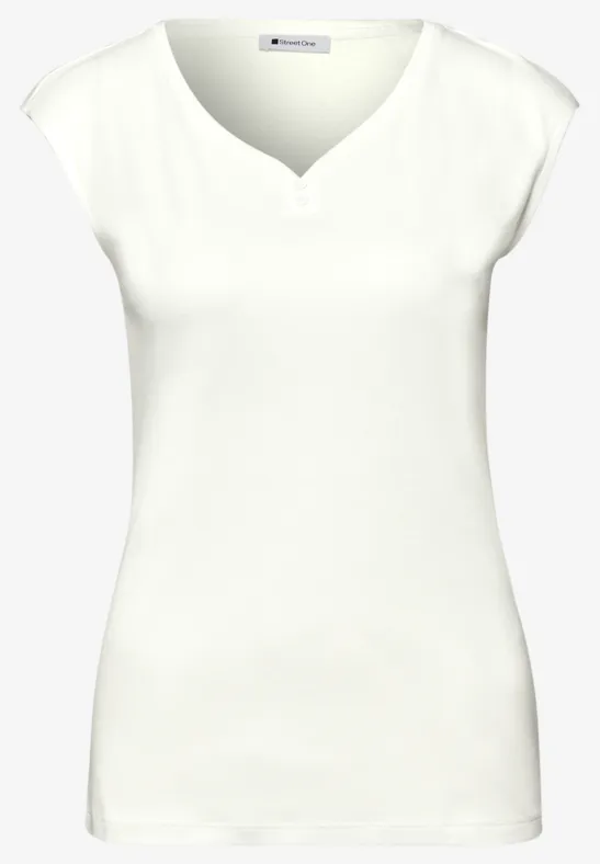 Ärmelloses Shirt mit Knopfdetail off white