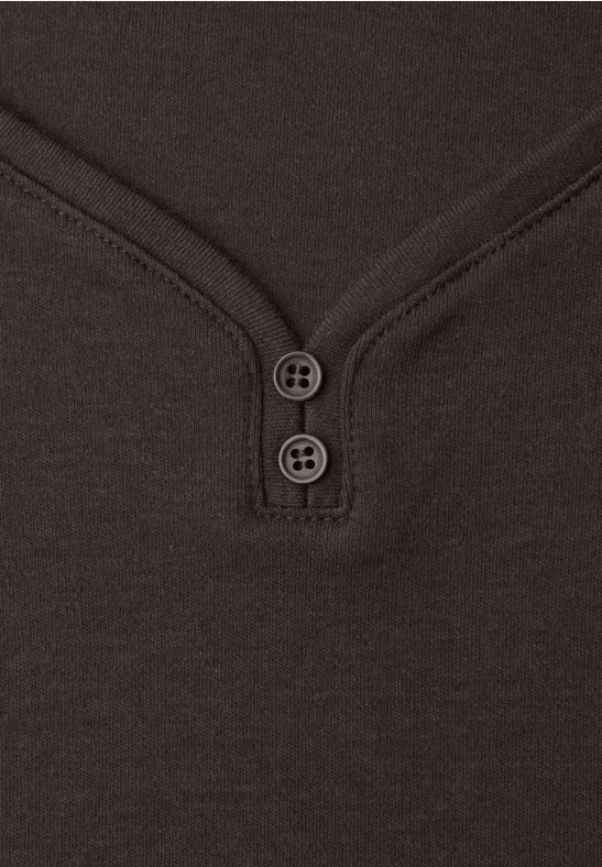 T-shirt avec détail de boutons espresso brown