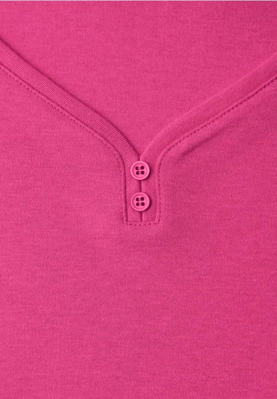 Shirt mit gerundetem V-Ausschnitt magenta dream