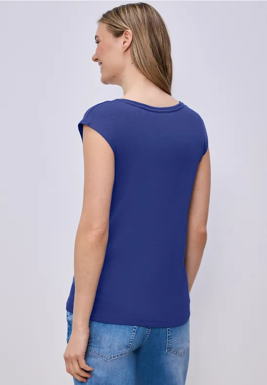 Ärmelloses Shirt mit Knopfdetail amparo blue