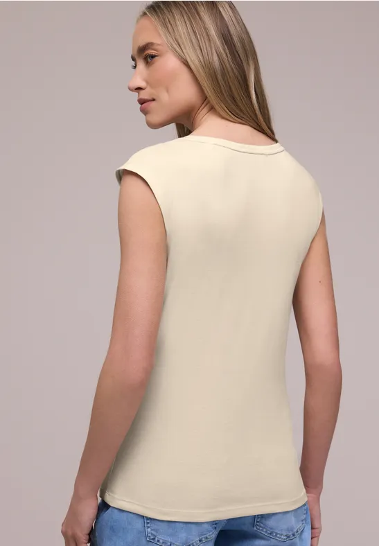 Shirt mit Knopfdetail smoke beige