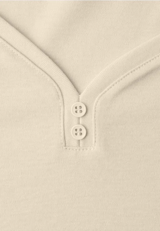 Shirt mit Knopfdetail smoke beige
