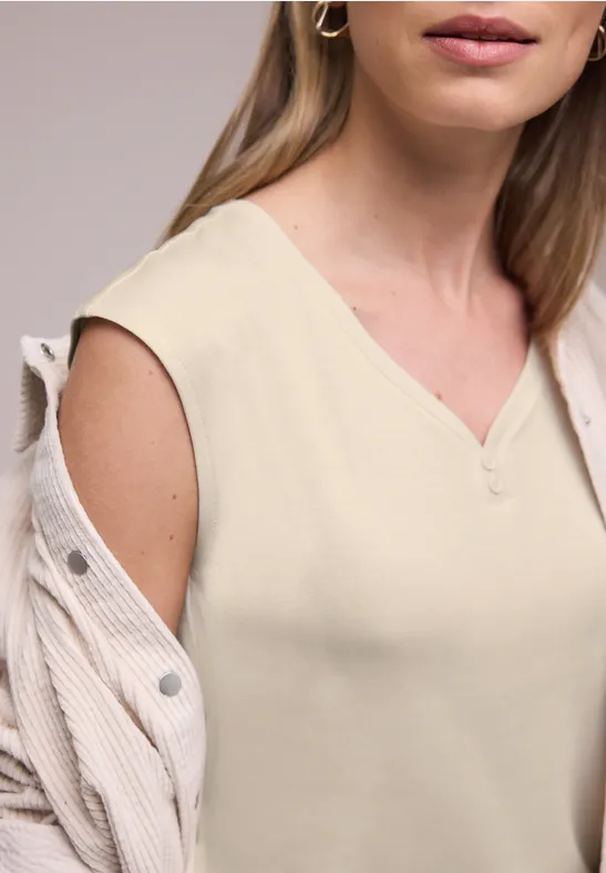 Shirt mit Knopfdetail smoke beige