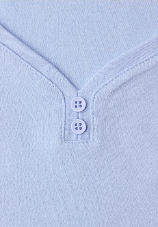 Ärmelloses Shirt mit Knopfdetail cashmere blue