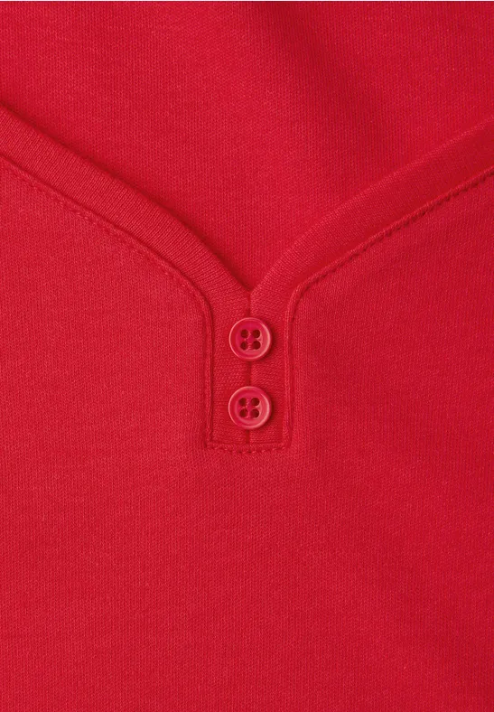 Ärmelloses Shirt mit Knopfdetail salsa red