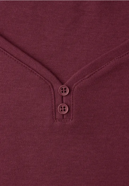 Ärmelloses Shirt mit Knopfdetail truffle red