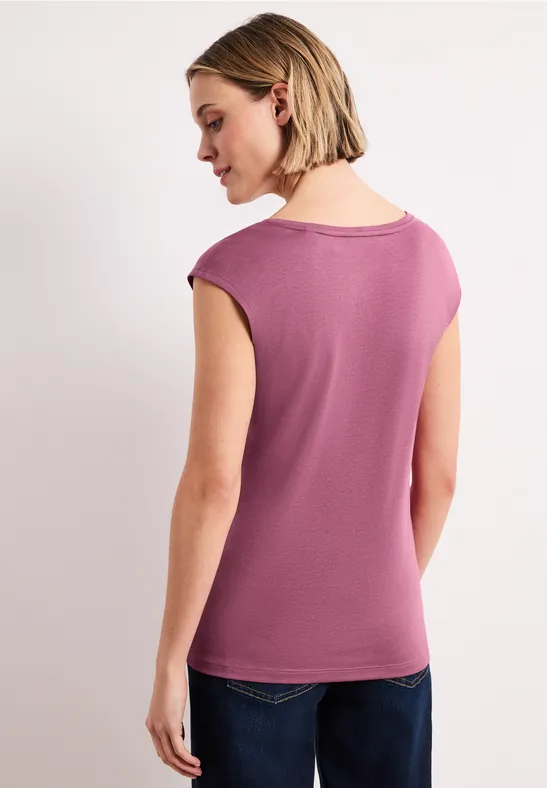 Shirt mit gerundetem V-Ausschnitt dark clouded blush