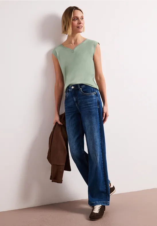 Shirt met knoopdetail mint leaf