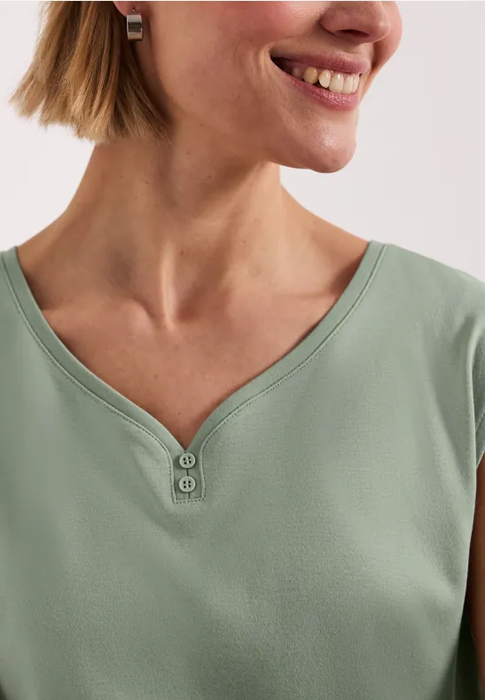 Shirt met knoopdetail mint leaf