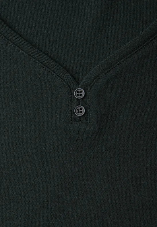 Shirt mit gerundetem V-Ausschnitt deep bound green
