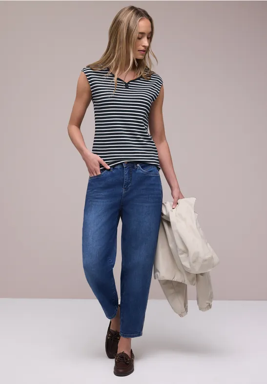 Shirt met knoopdetail shadowed navy