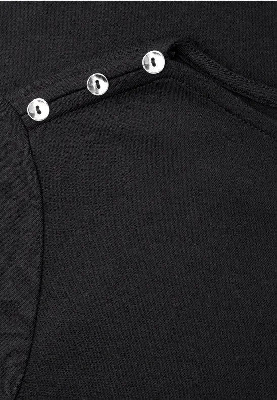 T-shirt avec détail de boutons Black