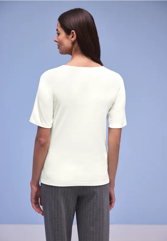 T-shirt avec détail de boutons off white