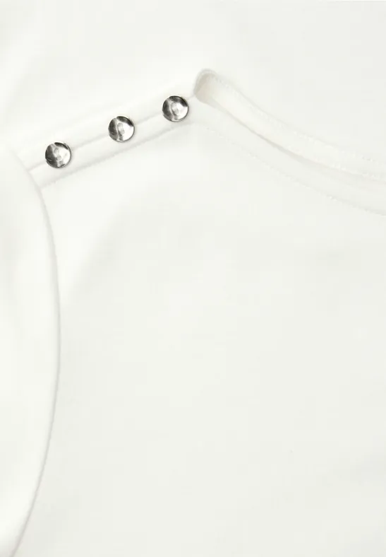 T-shirt avec détail de boutons off white