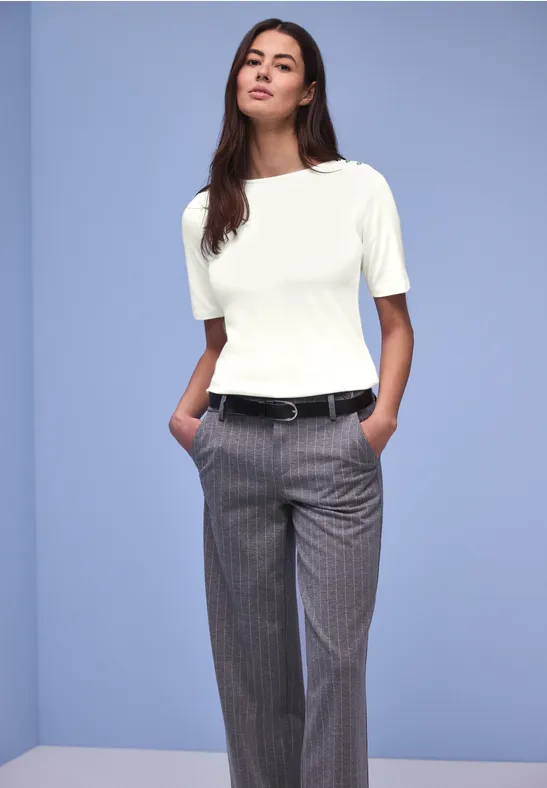 T-shirt avec détail de boutons off white