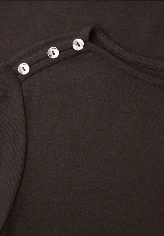 T-shirt avec détail de boutons espresso brown