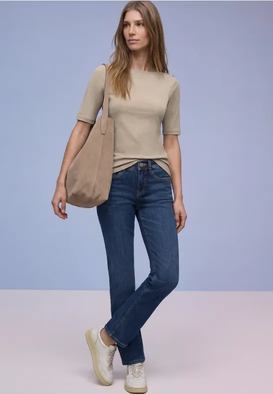 T-shirt avec détail de boutons timeless beige