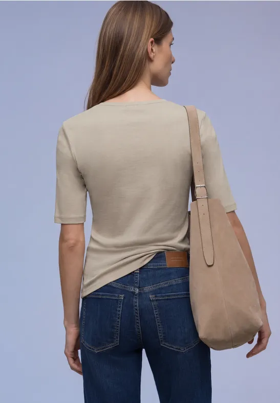 T-shirt avec détail de boutons timeless beige