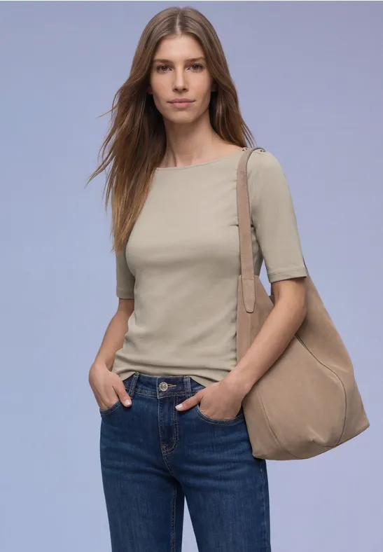T-shirt avec détail de boutons timeless beige