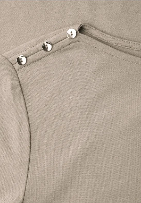 T-shirt avec détail de boutons timeless beige