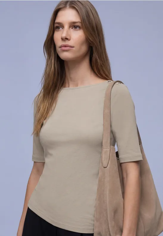 T-shirt avec détail de boutons timeless beige