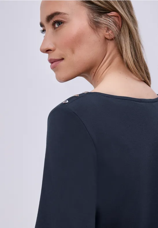 Shirt mit Knopfdetail shadowed navy