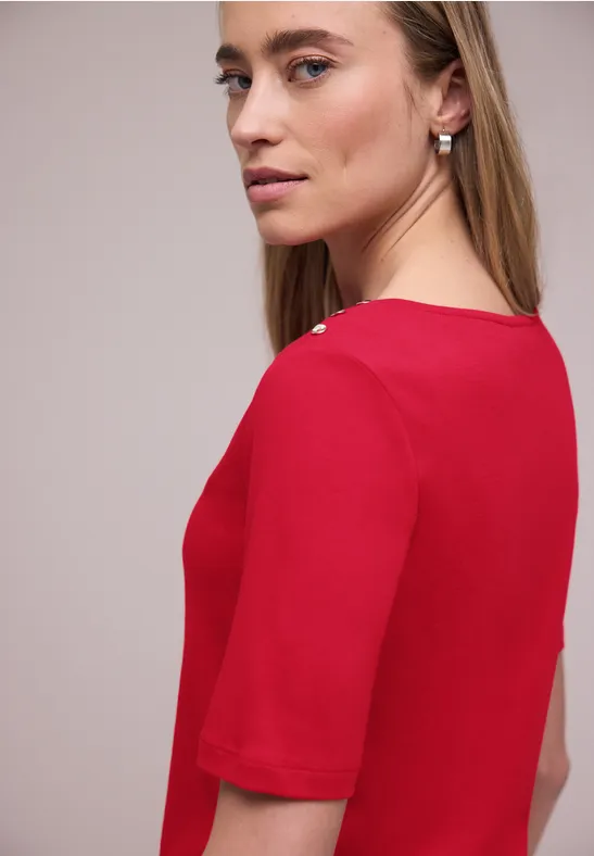 Shirt mit Knopfdetail salsa red