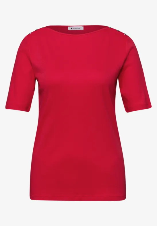 Shirt mit Knopfdetail salsa red