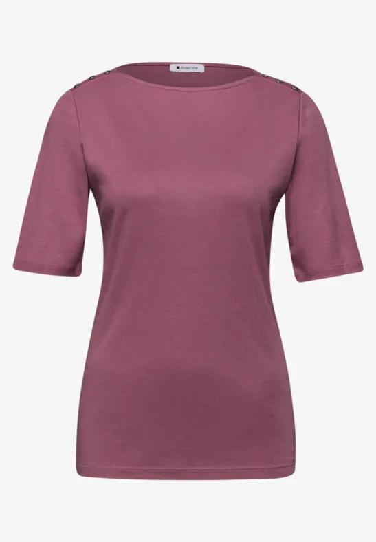 T-shirt avec détail de boutons dark clouded blush