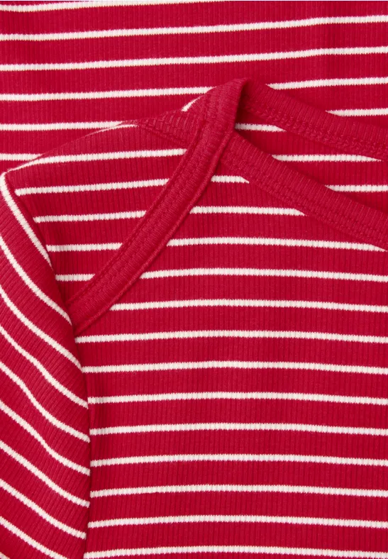 3/4-Arm Shirt mit U-Boot-Ausschnitt salsa red