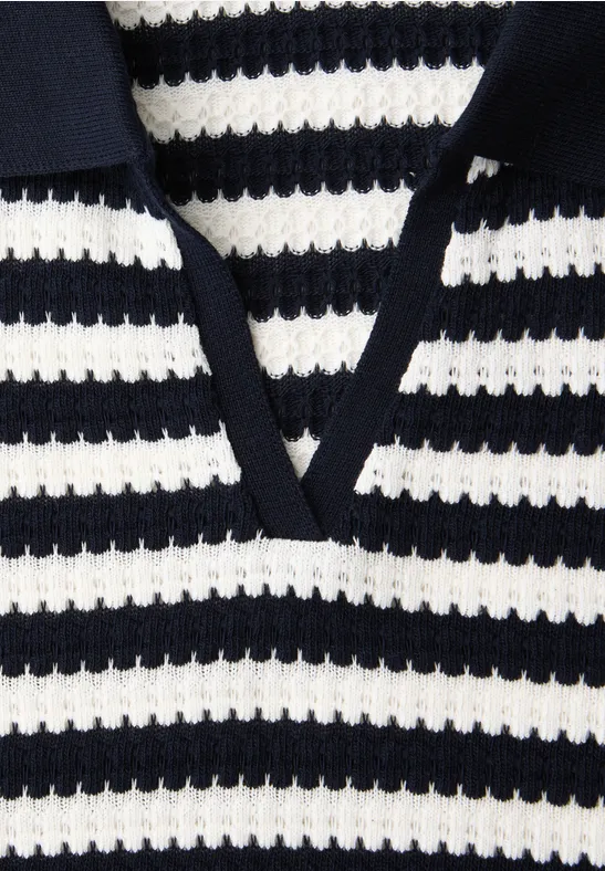 Polo à manches courtes avec rayures shadowed navy