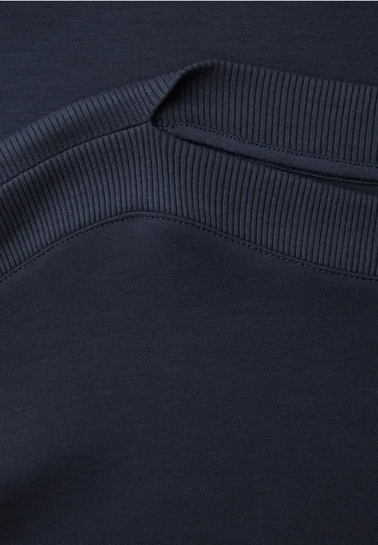 Dropped Shoulder Shirt mit Rippdetail shadowed navy