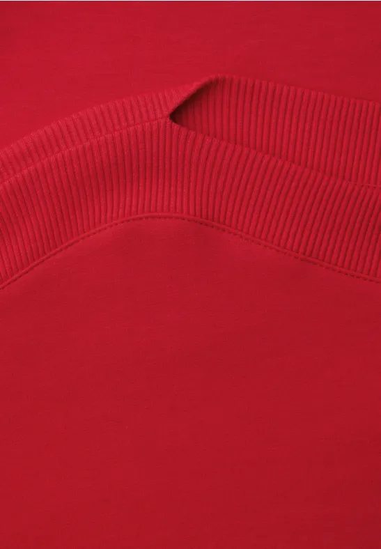 Dropped Shoulder Shirt mit Rippdetail salsa red