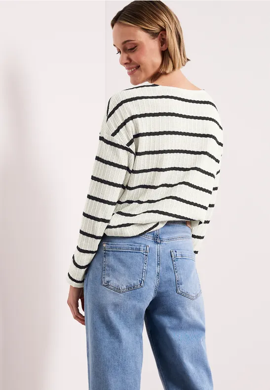 Langarm Shirt im Strick-Look shadowed navy