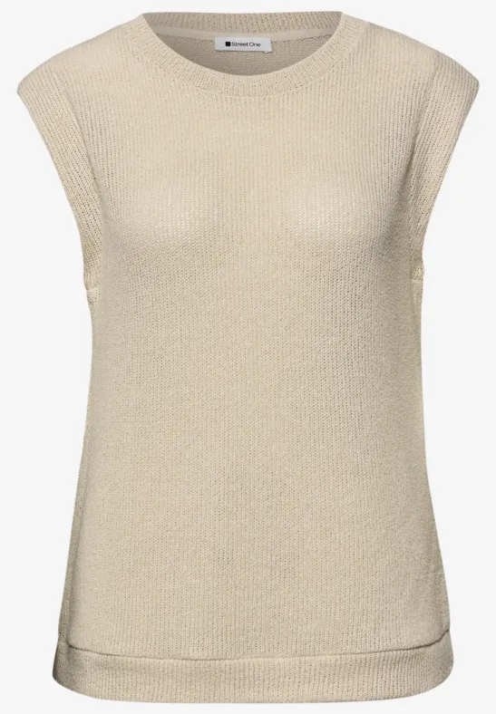 Dropped Shoulder Top im Strick-Look smoke beige