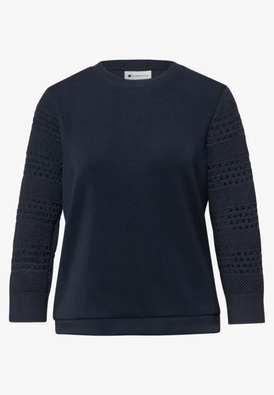 T-shirt à manches ajourées shadowed navy