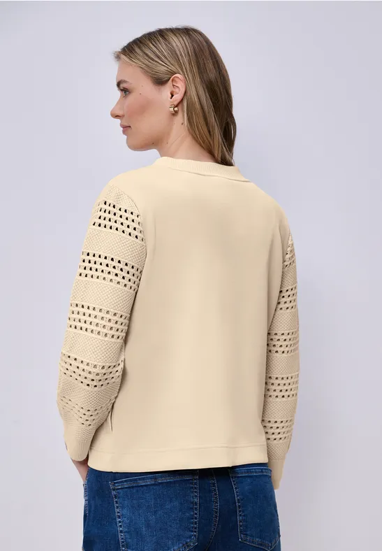 Langarm Jacke im Silk-Look smoke beige