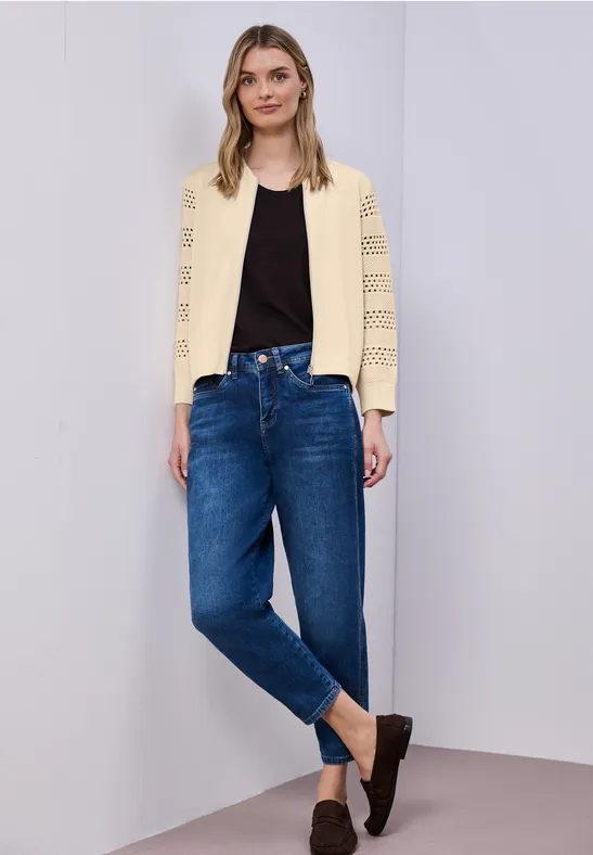 Langarm Jacke im Silk-Look smoke beige