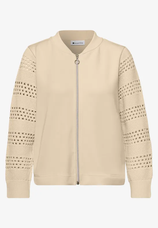 Langarm Jacke im Silk-Look smoke beige