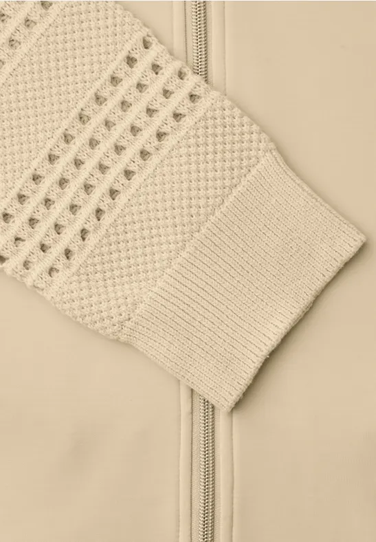 Langarm Jacke im Silk-Look smoke beige