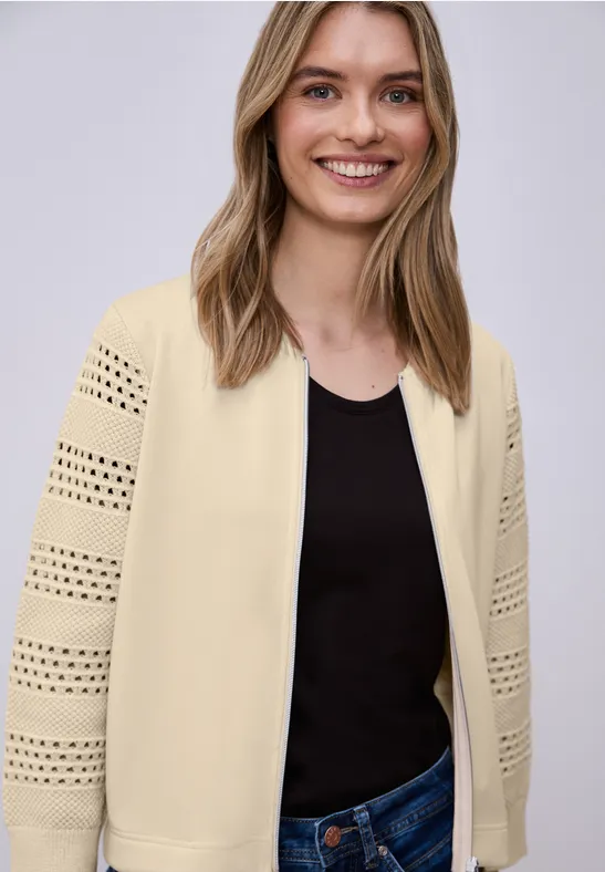 Langarm Jacke im Silk-Look smoke beige