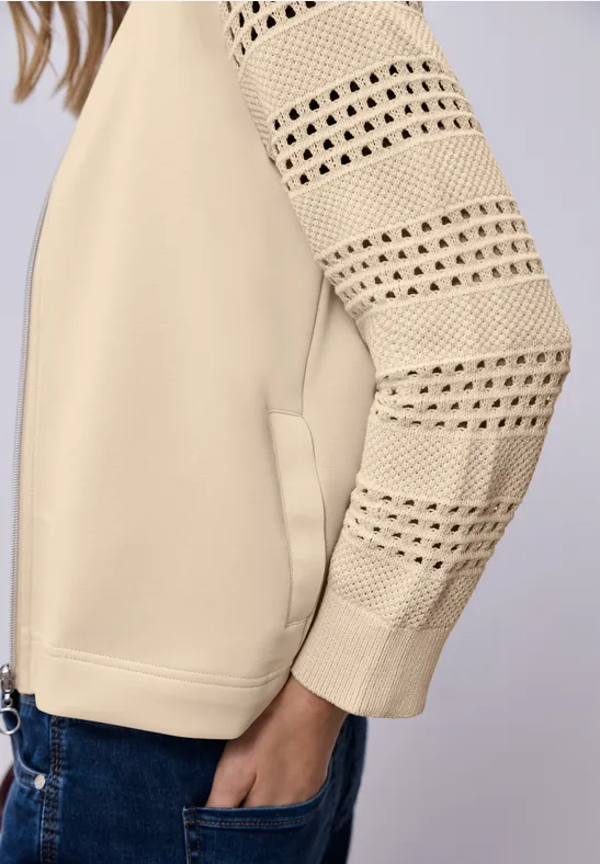 Langarm Jacke im Silk-Look smoke beige