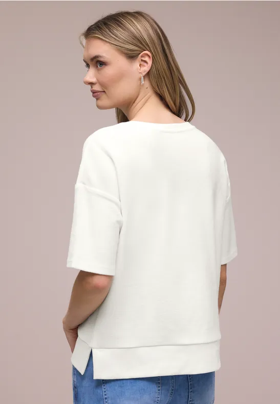 T-shirt à manches courtes avec mélange de structures off white