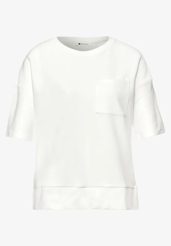 T-shirt à manches courtes avec mélange de structures off white