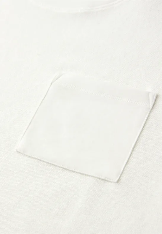 T-shirt à manches courtes avec mélange de structures off white